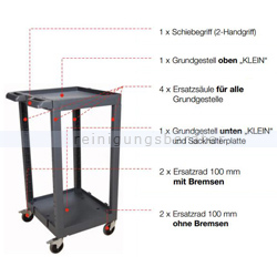 Reinigungswagen Arcora BASIC MODUL 2000 Grundgestell