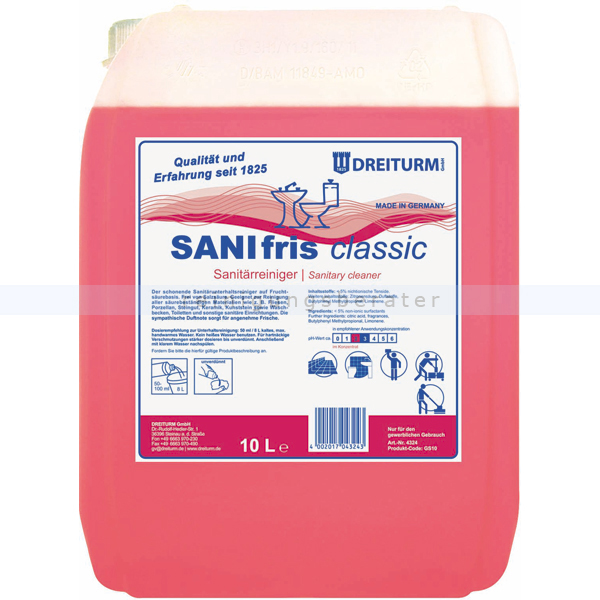 Sanitärreiniger Dreiturm Sanifris classic 10 L