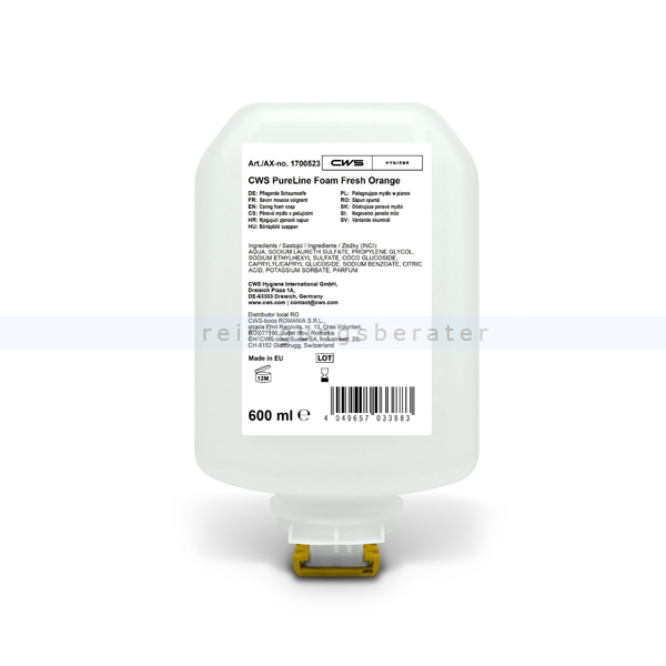 Schaumseife CWS PureLine Foam Orange 600 ml