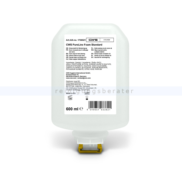 Schaumseife CWS PureLine Foam Standard 600 ml