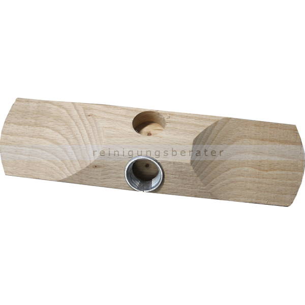 Nölle Schrubber Holz mit Gewinde 22 cm harte Synthetikborsten mit Bart Boden 