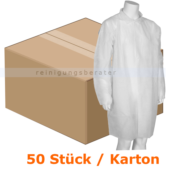 Schutzkittel Abena Besucherjacke weiß L/XL Karton