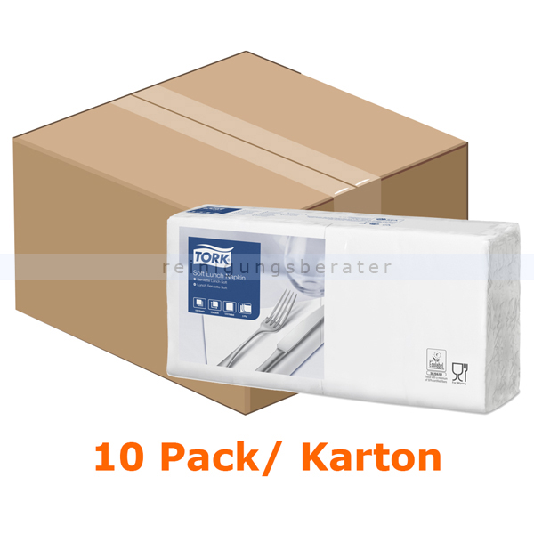 Serviette Tork Soft Lunchserviette 33x33 cm weiß