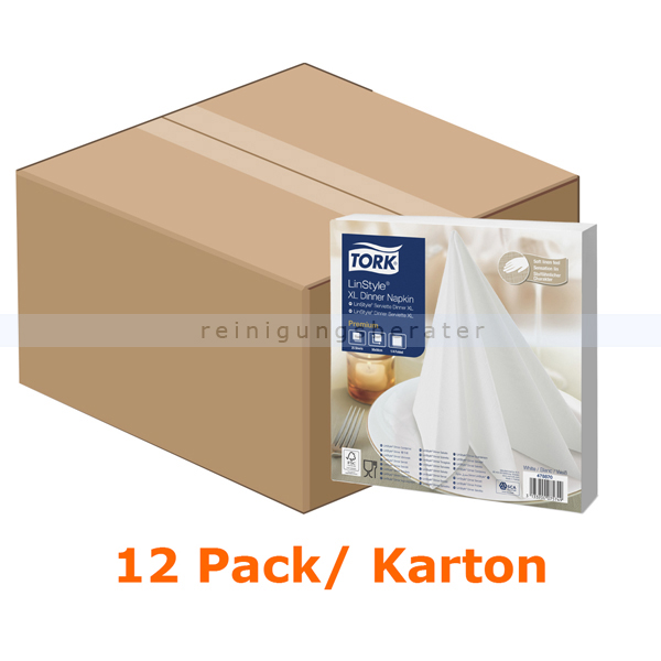 Serviette Tork XL LinStyle Dinnerservietten 50x50cm weiß