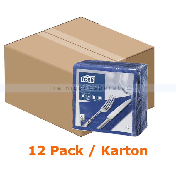 Servietten Tork Soft Dinnerservietten 39 x 39 cm dunkelblau