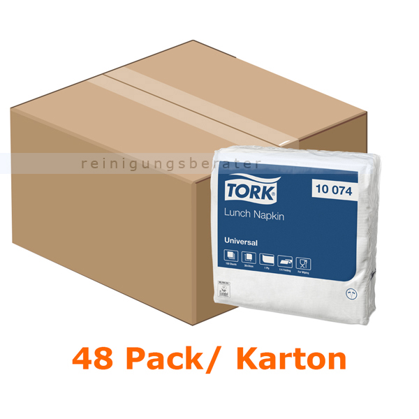Servietten Tork Soft Lunchserviette 30 x 30 cm weiß