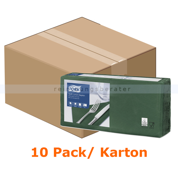 Servietten Tork Soft Lunchservietten 33 x 33 cm dunkelgrün