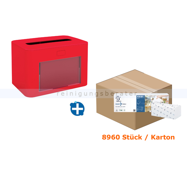 Serviettenspender SET Papernet PREMIUM 10 rot