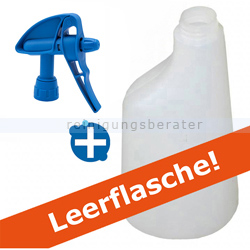 Sprühflasche 600 ml weiß inkl. 2-WAY Sprühkopf blau