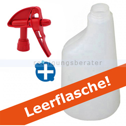 Sprühflasche 600 ml weiß inkl. 2-WAY Sprühkopf rot