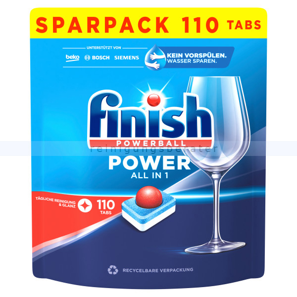 Spülmaschinentabs finish Powerball 110 Stück Softpack