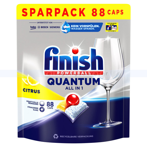 Spülmaschinentabs finish Quantum Citrus 88 Caps Sparpack