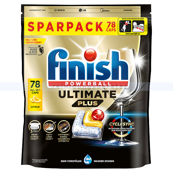 Spülmaschinentabs finish Ultimate Plus fresh 78 Caps Citrus
