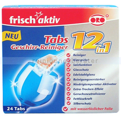 Spülmaschinentabs Oro frisch-aktiv 12-in-1 24 Tabs