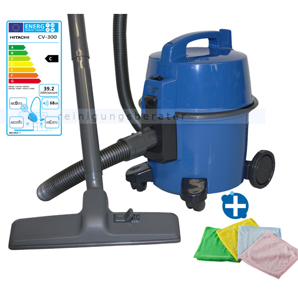 Staubsauger Hitachi CV 300 Blau inkl. 4 Mikrofasertücher