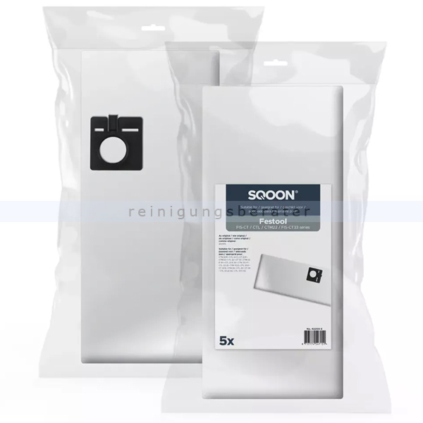 Staubsaugerbeutel SQOON Vliesfilterbeutel für Festool, 5Stk.