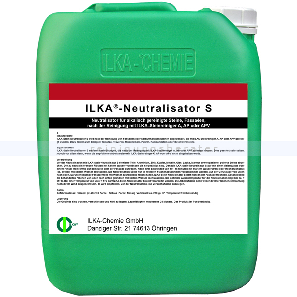 Stein- und Fassadenreiniger ILKA Neutralisator S 10 L