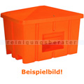Streugutbehälter Salzkontor Heilbronn mit Auslauf orange 550 L