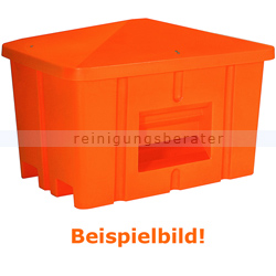 Streugutbehälter Salzkontor Heilbronn mit Auslauf orange 550 L