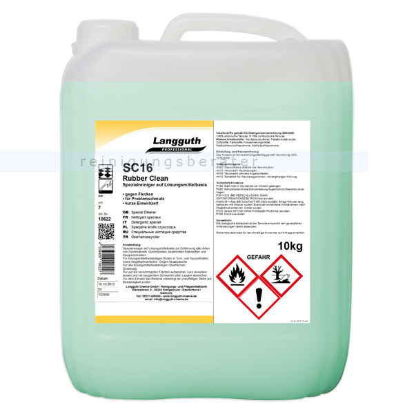 Strichentferner Langguth Rubber Clean SC 16 10 L