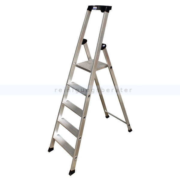 Stufen Stehleiter Krause Solido Aluminium 5 Stufen