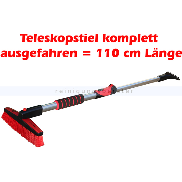 HAC24 Eiskratzer 2x Auto Scheibenkratzer Ausziehbar EIS Kratzer Eisschaber  Softgriff Schneebesen Teleskopstiel 87-114 cm ausziehbar