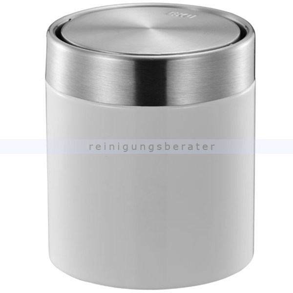 Tischabfalleimer EKO Fandy weiß Edelstahl matt 1,5 L