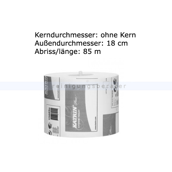 Toilettenpapier Großrolle KATRIN SYSTEM Plus 2-lagig weiß