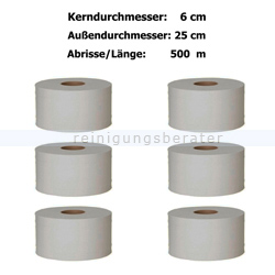 Toilettenpapier Großrolle Krepp natur 1-lagig