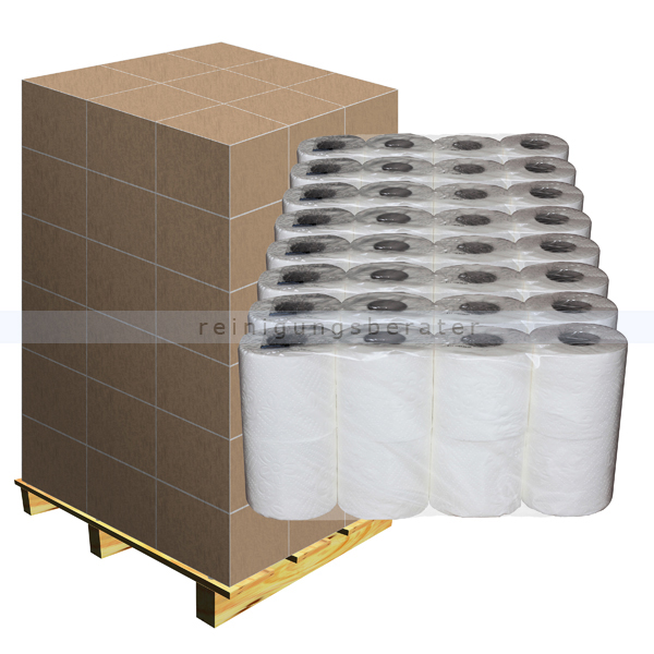 Toilettenpapier weiß Zellstoff 3-lagig Palette