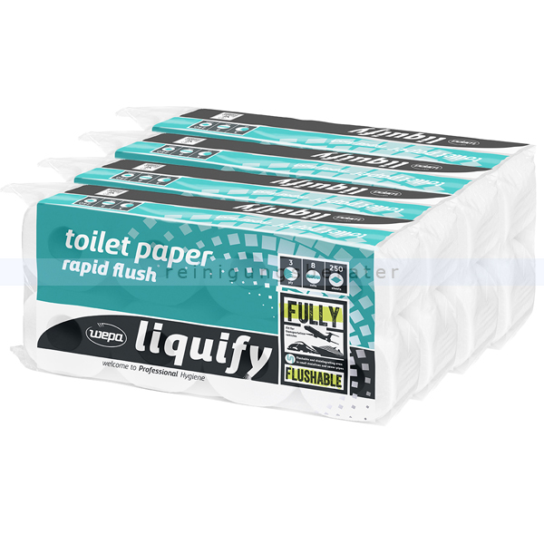Toilettenpapier Wepa liquify Kleinrollen 3-lagig weiß