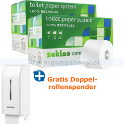 Toilettenpapier Wepa Satino Großrolle hochweiß 2-lagig Set