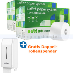Toilettenpapier Wepa Satino Großrolle hochweiß 3-lagig Set