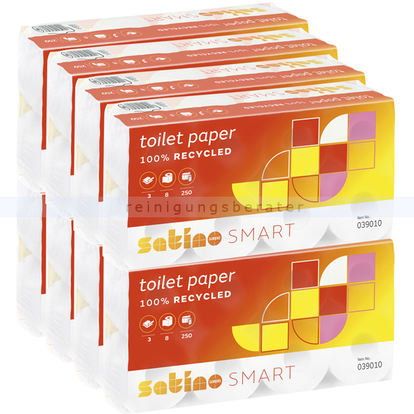 Toilettenpapier Wepa Satino Smart recycling hochweiß 3-lagig
