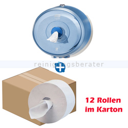 Toilettenpapierspender Set Tork SmartOne Mini Spender blau