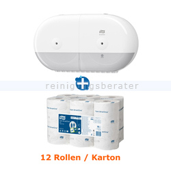 Toilettenpapierspender Set Tork SmartOne Spender weiß