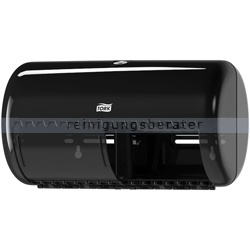 Toilettenpapierspender Tork Doppelrollenspender, schwarz