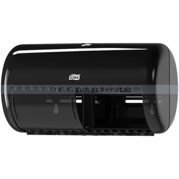 Toilettenpapierspender Tork Doppelrollenspender, schwarz
