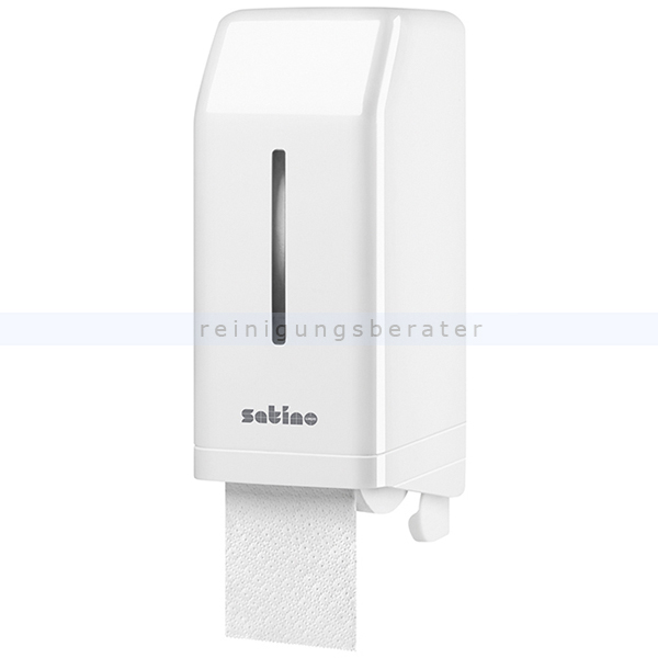 Toilettenpapierspender Wepa Satino Doppelrollenspender weiß