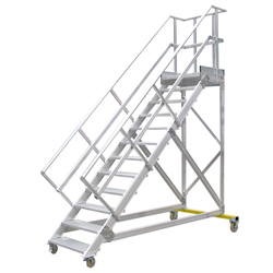 Treppenleiter Hymer fahrbar mit Podest 10 Stufen 600 mm 45°
