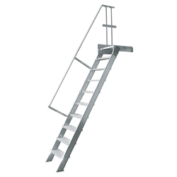 Treppenleiter Hymer stationär mit Podest 10 Stufen 600 mm 60°