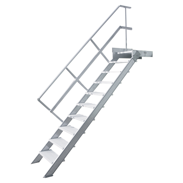 Treppenleiter Hymer stationär mit Podest 5 Stufen 600 mm 45°
