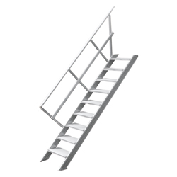 Treppenleiter Hymer stationär ohne Podest 10 Stufen 1000 mm 45°
