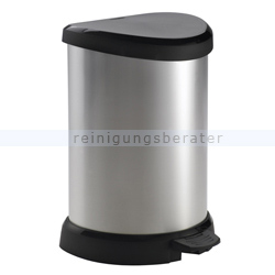 Treteimer Curver Decobin Tritt-Mülleimer silber-schwarz 15 L