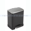 Treteimer EKO E-Cube 20 L Schwarz matt Edelstahl