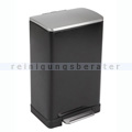 Treteimer EKO E-Cube 40 L Schwarz matt Edelstahl