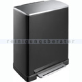 Treteimer EKO E-Cube 50 L Schwarz matt Edelstahl