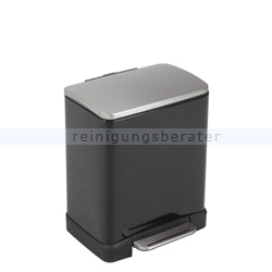 Treteimer EKO E-Cube Tretmülleimer rechteckig schwarz 12 L