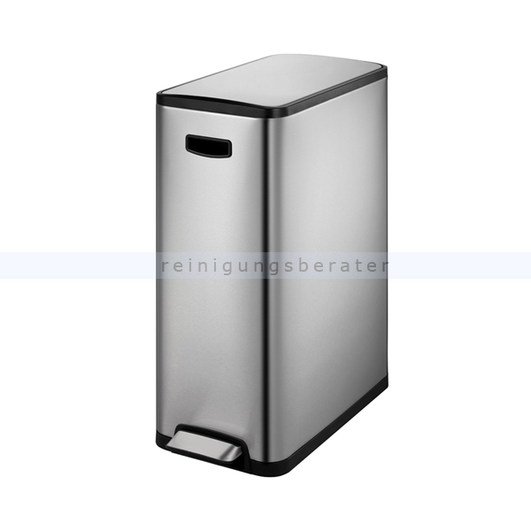 Treteimer EKO Ecoslim Tretmülleimer Edelstahl matt 45 L