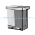 Treteimer EKO Hana Duo Abfalleimer 2 x 10 Liter weiß-grau